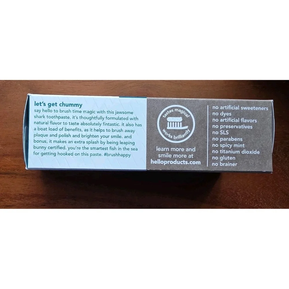 hello Kids Smiling Shark Fluoride Free Toothpaste‎ Fruit Punch 4.2oz 3 Pack